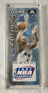 1997 NBA Playoffs Comm VIP Ticket - Game A Orlando Magic Plexi case - Picture 1 of 3