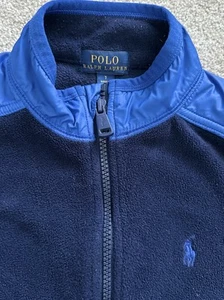 Polo Ralph Lauren Blue Fleece Jacket Full Zip Boy Size 7 - Picture 1 of 3