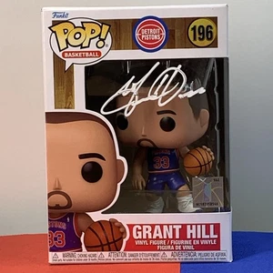 Grant Hill Hand Signed Funko Pop #196 Detroit Pistons Autographed COA Hologram - Picture 1 of 9