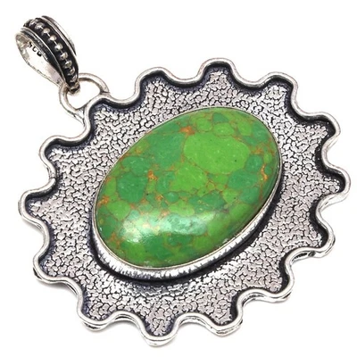 Collar Piedras Preciosas Turquesa Verde Hecho a Mano Regalo Para Su Joyería 2" Foto 1 de 4