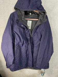 NWT Free Country Radiance Reversible Hooded Jacket Purple Grey Plus 2X MSRP $120 - Picture 1 of 19