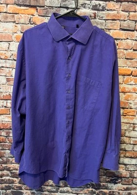 Paul Stuart Purple Solid Long Sleeve Dress Shirt XXL Made in Canada - Image 1 of 4