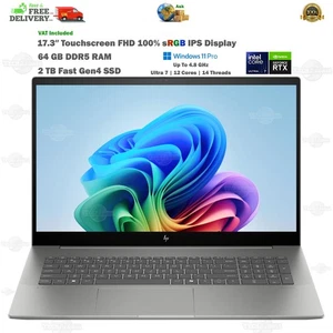 HP ENVY 17.3″ Inch Touchscreen Laptop RTX 3050 64GB DDR5 2TB SSD Ultra 7 155U - Picture 1 of 18