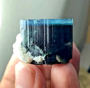 SUBERB BLUE CAP TOURMALINE CRYSTAL FROM AFGHANISTAN, TOURMALINE GEMSTONE, 215 CT - Picture 1 of 4