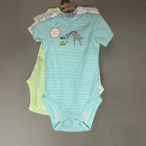Pack de 3 Carters Baby Infant One Piece 6 meses - verde azulado y verde Just One You nuevo con etiquetas - Imagen 1 de 8