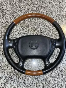 2000-2005 Cadillac Deville Woodgrain Steering Wheel BLACK - Picture 1 of 6