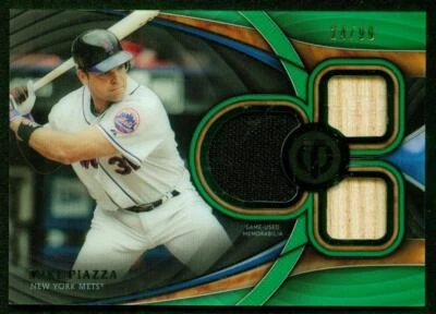 043 Relic, 2018 Topps Tribute Triple Relic, Mike Piazza HOF, #TTR-MP, 24/99 - Image 1 of 2