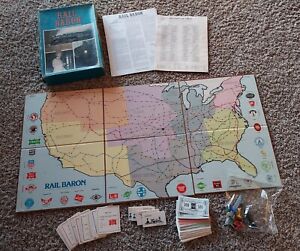Rail Baron by Avalon Hill Vintage Board Game 1977 Box Damage Missing 1 Die