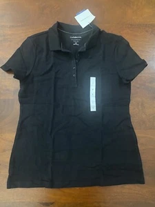 CROFT & BARROW GOLF CASUAL POLO SHORT SLEEVE SHIRT, SMALL, Black- NEW - Picture 1 of 11