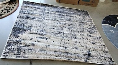 GOLD / NAVY 6' X 6' Square Flaw in Rug, Reduced Price 1172749146 ADR207C-6SQ - Image 1 of 4