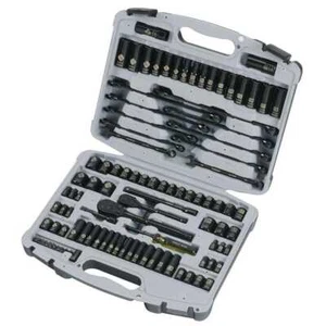 Stanley 1/4 di pollice e 3/8 pollici Drive Set di utensili manuali metrici e SAE cromati neri - Foto 1 di 9