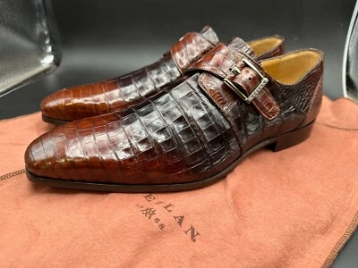 Mezlan Size 10 M Crocodile Brown  Spain Monk  Dress  Shoes MEN'S - Image 1 of 4