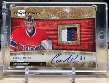 2007-08 Hot Prospects Red Hot #250 Carey Price RC PATCH AUTO 21/25 - MONTREAL