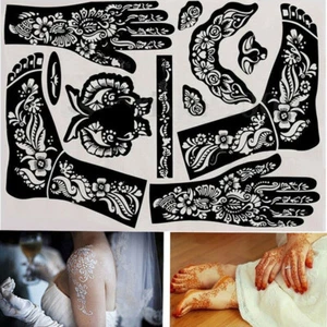 India Henna Template Hand Body Art Tattoo Stencils Reusable Temporary Tool - Picture 1 of 10