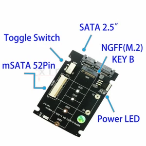 Adaptador mSATA SSD y Mini PCI-E M.2 NGFF a SATA 3.0 III 2 en 1 - Imagen 1 de 5