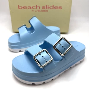 Beach Slides by J/Slides Womens Size 7 M Silver Eva Simply B Sandals Slide - Picture 1 of 5