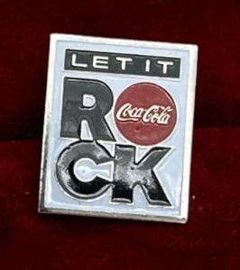 VINTAGE COCA COLA LET IT ROCK PIN RARE! LIKE NEW - Picture 1 of 3