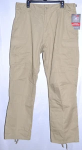 BDU Pants Relaxed Fit Zipper Fly Military Tactical Rothco Size LARGE Khaki NWT - Picture 1 of 5