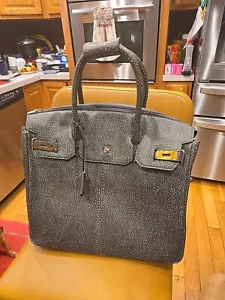 KC Jagger Designer Reise Tragen hellbraun grau rollend Krokodil Prägung Leder Gepäck - Bild 1 von 18