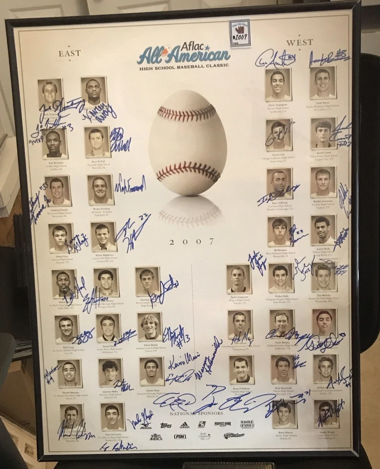 Póster firmado Aflac All American 2007 - Garrit Cole, Eric Hosmer + + 42 autos Foto 1 de 1