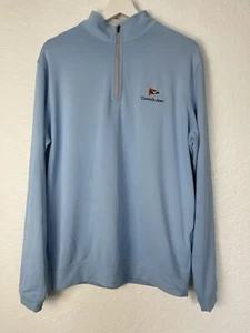 Peter Millar Sweater Mens M 1/4 Zip Blue Golf Pullover Wicking Carnegie Abbey - Picture 1 of 11