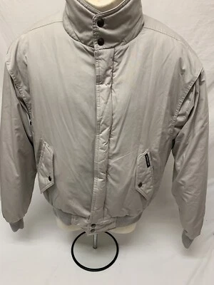 Chaqueta Bomber Vintage 80’s Members Only Hombre’s Grande Gris Beige Forro Desmontable Foto 1 de 4