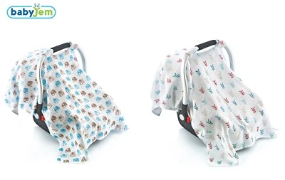 BabyJem Muslin Baby Carrier / Car Seat Cover Sun Wind Dust Protection (ART-159)