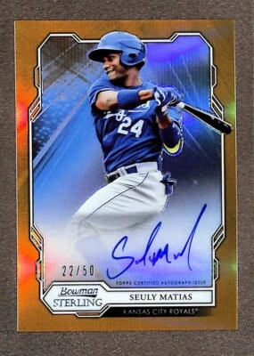 2019 Bowman Sterling Prospect Gold Refractor #BSPA-SM Seuly Matias Auto /50 - Image 1 of 3