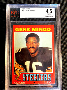 1971 TOPPS #227 GENE MINGO PITTSBURGH STEELERS - BVG 4.5 VG/EX+ G5056