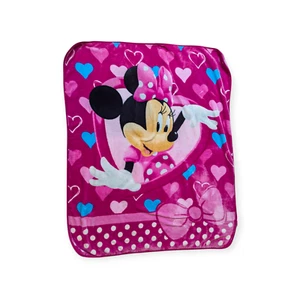 Disney Minnie Mouse Bowtique Pink Soft Fleece Throw Blanket 58" x 47" - Picture 1 of 12