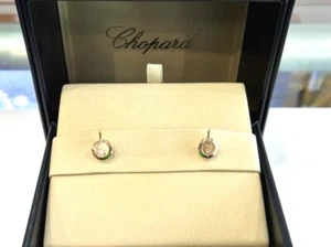 Chopard 18K Rose Gold Happy Diamonds Icons Ethical Diamond Earrings 0.10Cts. B&P - Picture 1 of 11