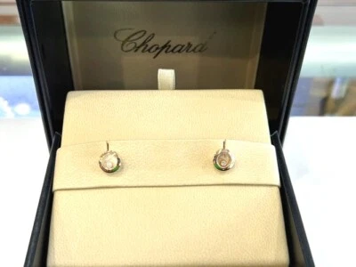 Chopard 18K Rose Gold Happy Diamonds Icons Ethical Diamond Earrings 0.10Cts. B&P - Image 1 of 4