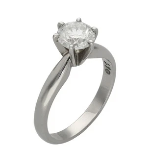 Ladies 18ct White Gold 1.10ct Diamond Solitaire Engagement Ring - Picture 1 of 6