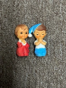Lot of 2 Vintage Praying Girl/Boy - Picture 1 of 5
