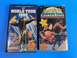 2 WWF VHS World Tour 1992 & Battle Of The Superstars 1992 GUARANTEED - Picture 1 of 15