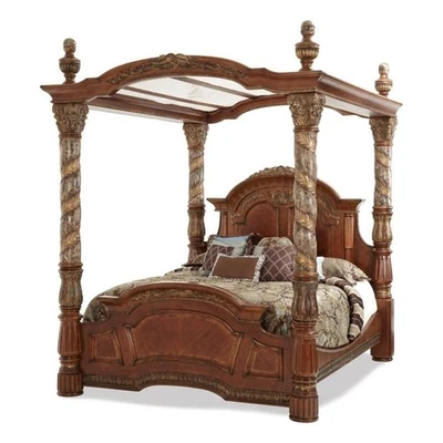 Pemberly Row California King Wood Canopy Bed in Classic Chestnut - Image 1 of 4