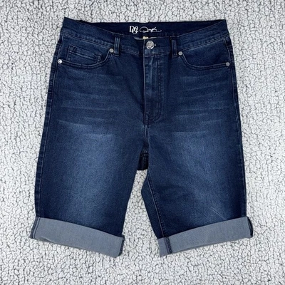 Pantalones cortos de jean capri estrella azul para mujer DG2 by Diane Gilman talla grande 14 Foto 1 de 4