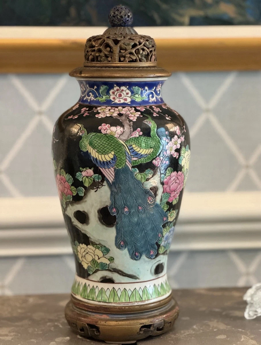 孔雀花瓶中国古董花瓶| eBay