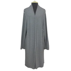 Cárdigan largo abierto plumero colección J. Jill Wearever negro blanco a rayas talla 3X - Imagen 1 de 19