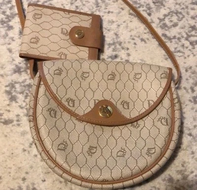 Christian Dior Honeycomb PVC Shoulder Bag  Beige  & matching wallet Authenticity - Image 1 of 4