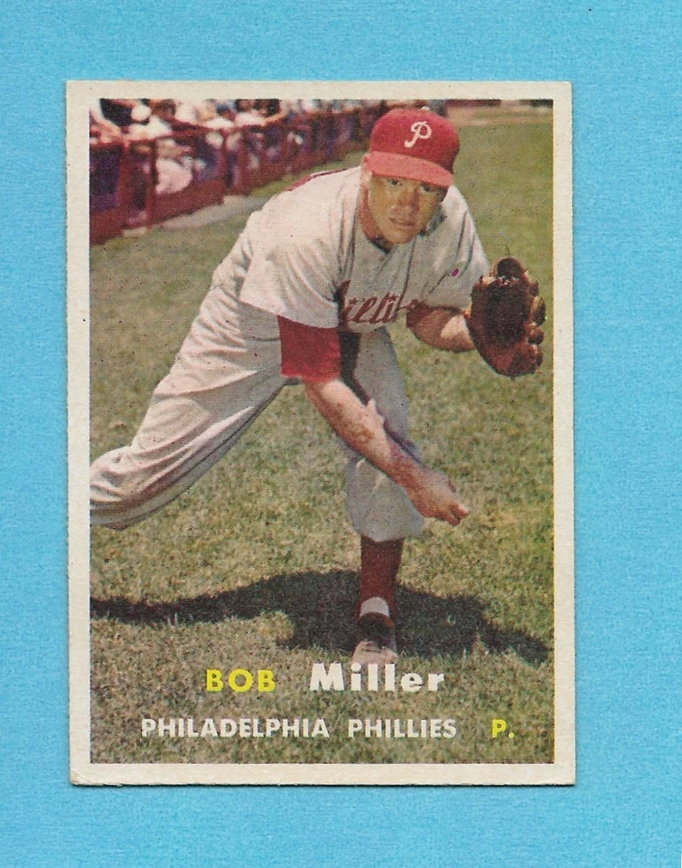 1957 Topps #46 Bob Miller Philadelphia Phillies centrado excelente Foto 1 de 1