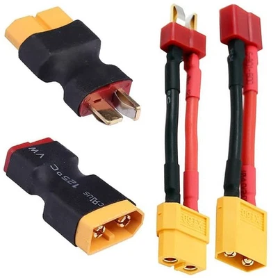 T Plugs to XT60 Adapter Connector Male Female for RC Lipo Battery Charger (2P... - Image 1 of 4