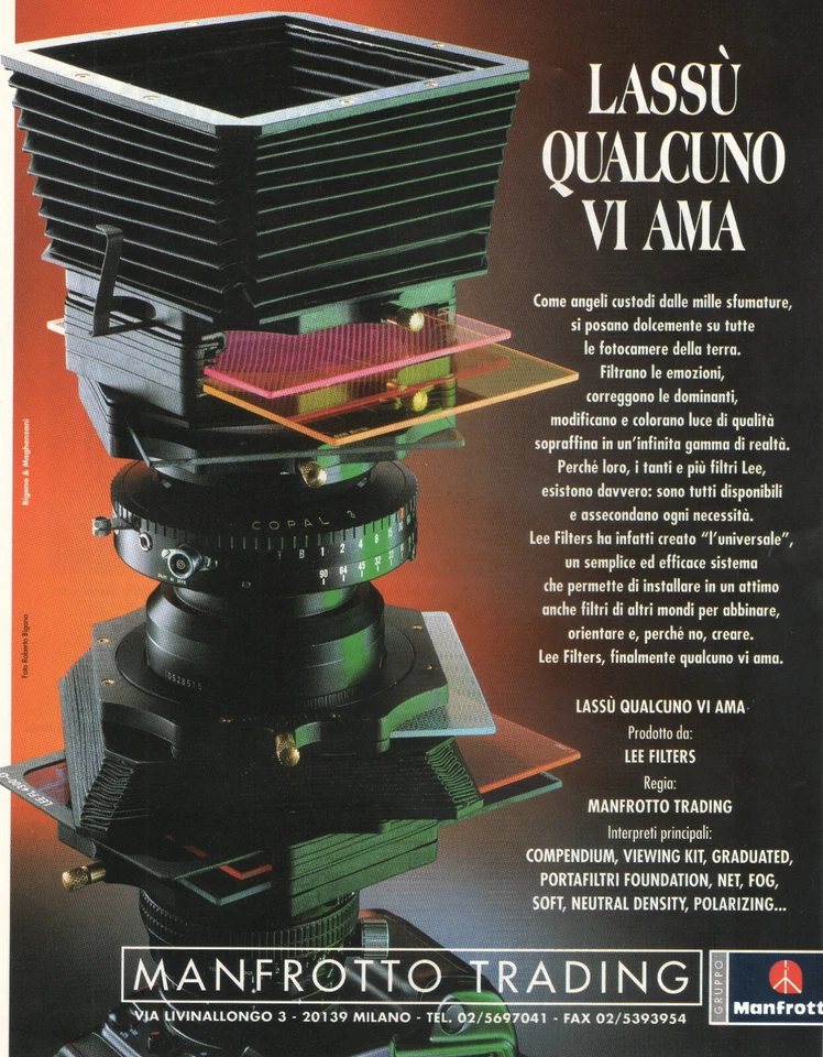 1980 Manfrotto Trading Vintage Print Ad pubblicità lassù qualcuno vi ama - Image 1 of 1