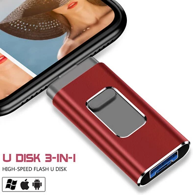 3 in1 USB 3.0 1TB USB Flash Drive External Storage Memory Stick for iPhone iPad - Image 1 of 4