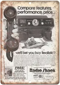 Radio Shack Realistic Mobile CB Radio Vintage Riproduzione Insegna Metallo D50 - Foto 1 di 2