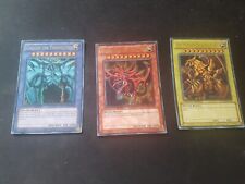 Yugioh! Egyptian God Set YGLD-ENG01,02,03 Lightly Played to Near Mint Limited Ed