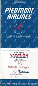 Airline Timetable - Piedmont - 01/08/63 - Picture 1 of 1