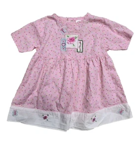 Vintage Girls Dress McBaby Pink Floral 6-9 Months - Picture 1 of 3