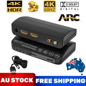 HDMI Audio Extractor, 4K@60Hz HDMI to HDMI + Optical Toslink SPDIF + 3.5mm AUX - Picture 1 of 13