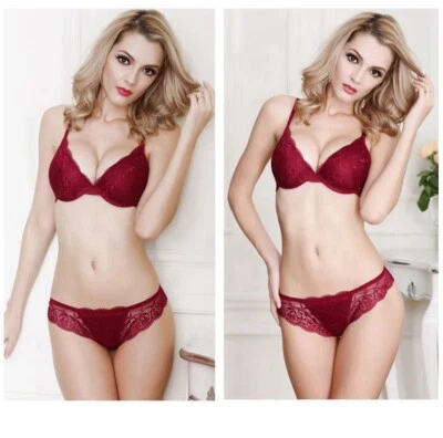 Женское белье толстый с подкладкой бюстгальтер пуш-ап и трусики 32 34 36 38ABC нижнее белье бюстгальтер комплект - Изображение 1 из 4